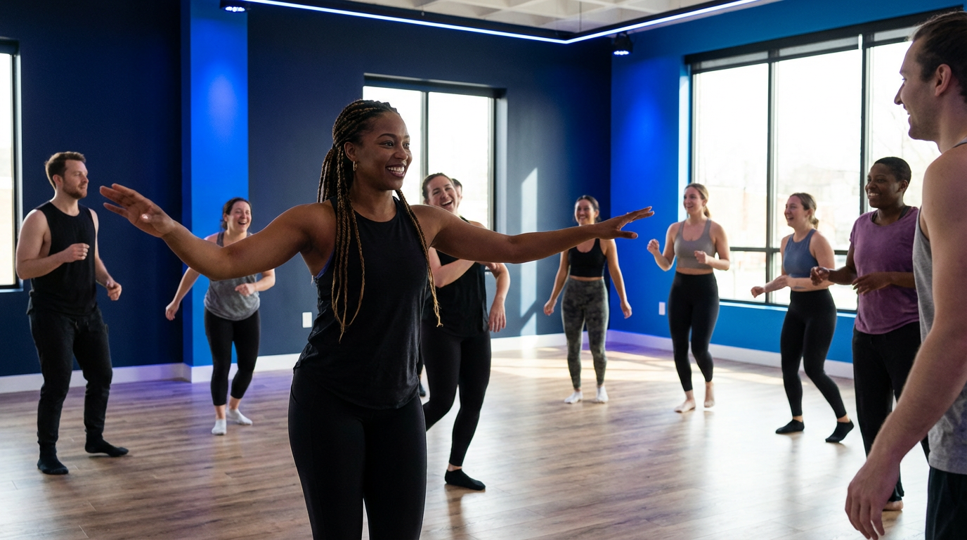 Instructor leading a creative movement session